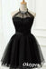 Sexy Back Tulle And Satin Halter Sleeveless A-Line Short Dresses/ Homecoming Dresses,PDS0513