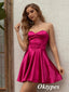 Sexy Soft Satin Sweetheart V-Neck A-Line Mini Dresses/ Homecoming Dresses, PDS0544