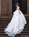 Luxurious Off Shoulder Lace With Big Trailing A-Line White Long Wedding Dresses,WDS0149