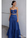 Sexy Sweetheart Two Pieces Sleeveless A-Line Long Prom Dresses, PDS0982