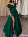 Sexy Off Shoulder Side Slit Floor-Length A-Line Homecoming Dresses, PDS1055