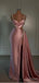 Elegant Blushing-Pink Beaded Mermaid Floor-Length Prom Dresses PDS1114