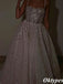 Sparkly Sliver Spaghetti Straps Sweetheart Sequin Floor-Length A-Line Formal Dresses, PDS1057