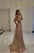 Champagne One Shoulder A-Line Women Floor-Length Prom Dresses PDS1210