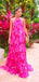 Hlater Alluring Rose Pink Ruffle Floor-Length Women Prom Dresses PDS1234