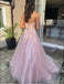 Cozy Pink Strapless Sweetheart Tulle A-Line Women Floor-Length Prom Dresses PDS1217