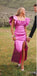 Rose Pink Ruffle Satin Round-Neck Women Floor-Length Prom Dresses PDS1195