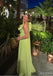 Alluring Green One Shoulder Flower Sheath Floor-Length Women Prom Dresses PDS1253