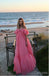 Soft Pink Off Shoulder A-Line Ruffle Floor-Length Women Prom Dresses PDS1233