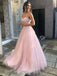 Cozy Pink Strapless Sweetheart Tulle A-Line Women Floor-Length Prom Dresses PDS1217