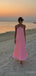 Halter Pink Ruffle Sexy Floor-Length Women Prom Dresses PDS1246