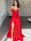 Sexy Red Sweetheart Side Slit Floor-Length Women Prom Dresses PDS1240