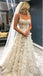 Elegant Spaghetti Strap Appliqued White Long Wedding Dresses,WDS0147