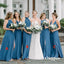 Elegant Mismatched Chiffon Side Slit A-Line Floor Length Bridesmaid Dresses, BDS0305