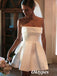 Sexy Satin Sweetheart Sleeveless A-Line Beach Short Wedding Dresses,WDS0139