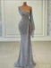 Sparkly Sliver One Shoulder Mermaid Floor-Length Prom Dresses PDS1140