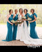 Sexy Jersey One Shoulder Sleeveless Mermaid Floor Length Bridesmaid Dresses, BDS0297