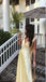 Yellow Sexy V-Neck Soft Satin Women Floor-Length Prom Dresses PDS1154