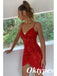 Sexy Red Sequin Spaghetti Straps V-Neck Sheath Mini Dresses/ Homecoming Dresses,PDS0531