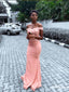 Sexy Pink Appliqued Off Shoulder Floor-Length Mermaid Prom Dresses PDS1085