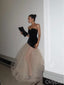 Elegant Black Tulle Mermaid Sweetheart Floor-Length Women Prom Dresses PDS1255