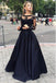 Elegant Black Lace A-Line Full Sleeve Women Floor-Length Prom Dresses PDS1223