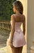 Cozy Pink Spaghetti Strap Women Mini Dresses Homecoming Dresses, PDS0584