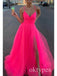 Sexy V-neck Sleeveless Side Slit A-line Long Women Prom Dresses PDS1273