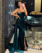 Sexy Soft Satin Sweetheart Side Slit Mermaid Long Prom Dresses, PDS1021