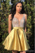 Pretty Yellow Empire Sweetheart Spaghetti Strap Women Mini Dresses Homecoming Dresses, PDS0561