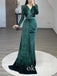 Elegant V-neck Long Sleeves Mermaid  Long Women Prom Dresses PDS1279