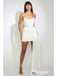 Sexy White Satin Spaghetti Straps Sleeveless Short Prom Dresses/Homecoming Dresses,PDS0495