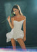 Simple Women Strapless White Mini Dresses Homecoming Dresses, PDS0599