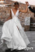 Elegant Spaghetti Straps Deep V-Neck Sleeveless A-Line Long Wedding Dresses With Split,WDS0142