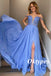 Elegant Tulle And Lace Beading Off Shoulder Sleeveless Side Slit A-Line Long Prom Dresses, PDS1004