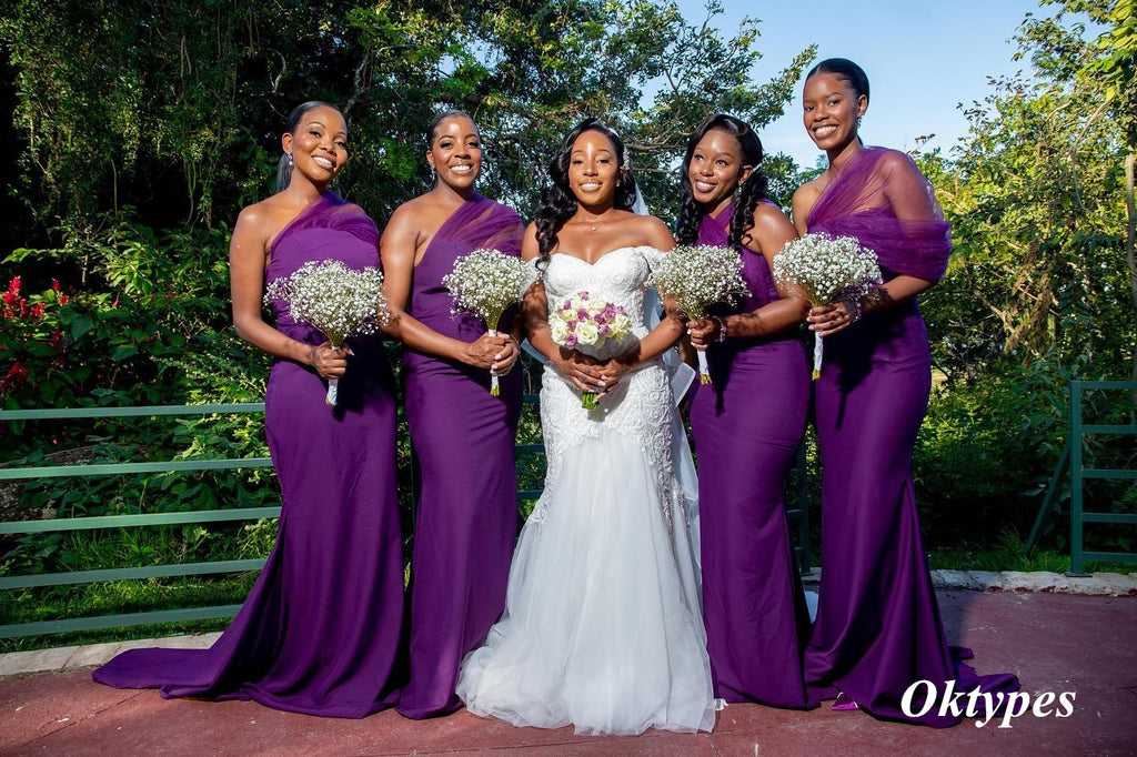 Mismatched Sexy Soft Satin And Tulle Sleeveless Mermaid Floor Length Bridesmaid Dresses, BDS0309