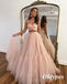 Elegant Two Pieces Sweetheart V-Neck A-Line Long Prom Dresses, PDS1008