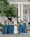 Elegant Mismatched Chiffon Side Slit A-Line Floor Length Bridesmaid Dresses, BDS0305