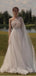 Elegant One Shoulder Tulle With Trailing A-Line White Long Wedding Dresses,WDS0148