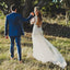 Sheath V-neck Backless Long Sleeves Lace Boho Wedding Dresses, TYP1411