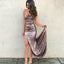 Sheath Strapless Long Cheap Rose Gold Sequined Prom Dresses with Slit, TYP1262