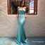 Charming Mermaid Spaghetti Straps Sleeveless Blue Long Prom Dresses, TYP1626