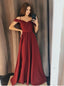 Newest Decent Cold Shoulder Burgundy Long Prom Evening Dresses, TYP1498