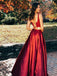 Two Pieces Scoop Sleeveless Burgundy Split Criss Cross Back Prom Dresses, TYP1521