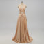 Sexy Mermaid Gold V-neck Backless Long Cheap Bridesmaid Dresses Online, TYP1075