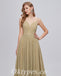 Elegant Special Fabric Spaghetti Straps V-Neck A-Line Long Prom Dresses,PDS0469