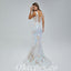 Elegant Special Fabric Spaghetti Straps V-Neck Sleeveless Mermaid Long Prom Dresses,PDS0461