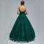 Elegant Sequin Top Tulle Bottom Lace Up Back A-Line Long Prom Dresses,PDS0464