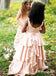 Newest Jewel Sleeveless Pink Long Flower Girl Dresses With Ruffles, TYP1957