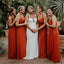 Simple V-neck A-line Sleeveless Floor-length Long Bridesmaid Dresses, BDS0162